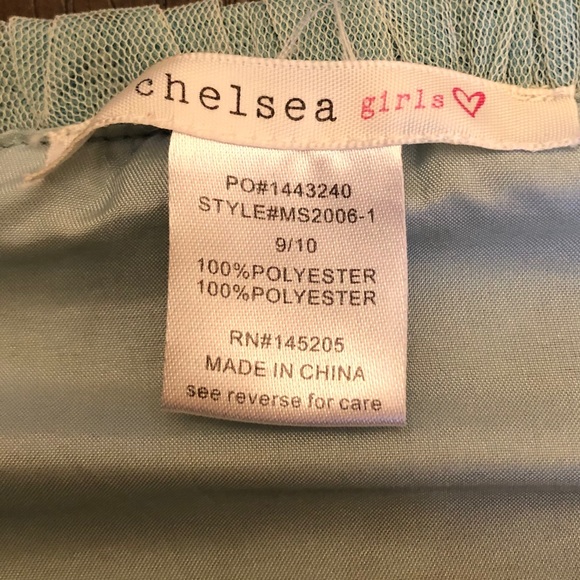 Chelsea Girls Tulle Skirt Light Teal Size 9/10 - Picture 4 of 4